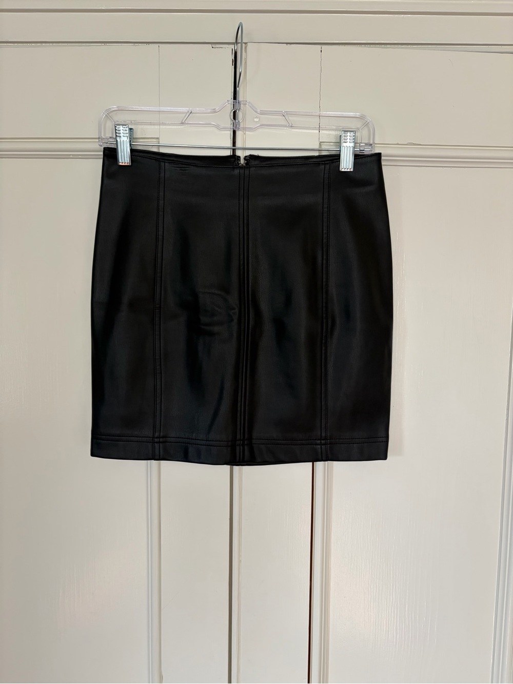 Free People Black Faux Leather Mini Skirt